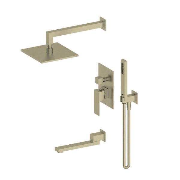 Popular CUPC Brass Gold 3 Ways Wall in Bathroom Shower Mixer System Set