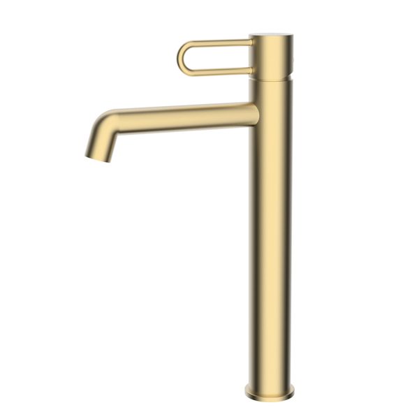 Project Hot Sale Bathroom Wash Basin Faucet Deck Mounted Single Hole Basin Mixer Brushed Gold Finish Hot Cold Water Brass Tap