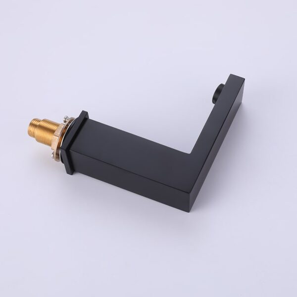 Project Hot Sale Matt Black Finish Deck Mounted 3 Hole 2 Handle 8'' Widespread Brass Bathroom Faucet - Image 5
