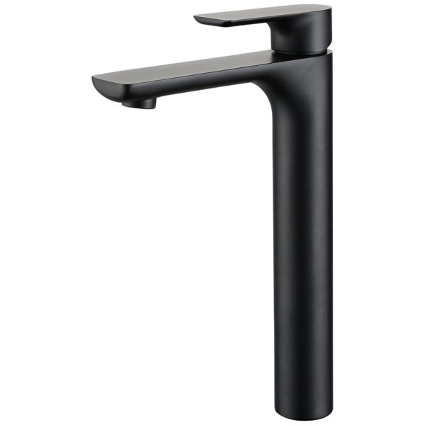 Project Hot Sale Wash Basin Use Hot Cold Water Supply Single Hole Deck Mounted Black Coating Brass Single Handle Tall Faucet