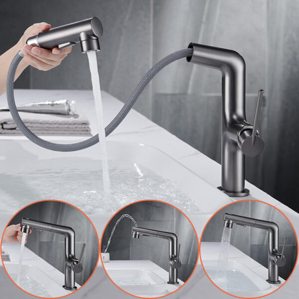 Pull Out Bathroom Faucet Handle Bathroom Sink Faucet 2