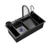 Rectangular 304 Stainless Steel Handmade Smart Waterfall Multifunction Kitchen Sink MP KS 003 1