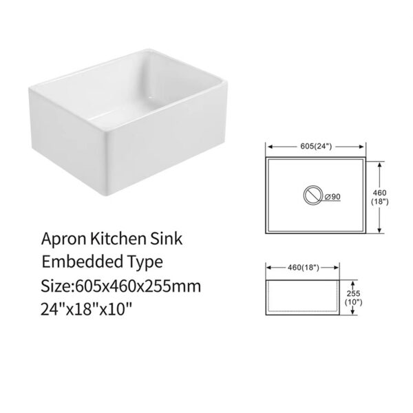 Wholesale Good Quality Kitchen Sink White Porcelain Apron Front Single Bowl Handmade Farmhouse Kitchen Sink – Bild 15