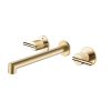 Rotating Spout Brush Golden Brass Faucet Wall