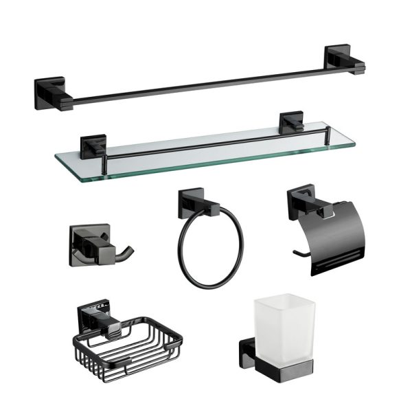 Round Design Bathroom Sanitary Wall Mounted Chrome Bathroom Accessories Hardware Set