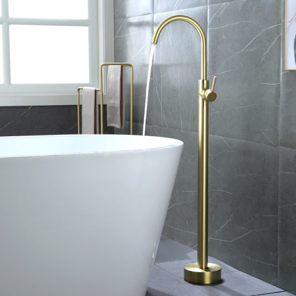 Basin Faucet Toilet Tap Bathroom Mixer Matte Black Floor Mounted Free Standing Bathtub Faucet