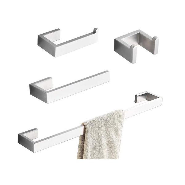 SUS304 Brushed Nickel Wall Mounted Stainless Steel 4 Pcs Bathroom Hardware Accessory Set