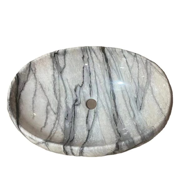 Sanitary Ware White Vessel Top Counter Sink Oval Countertop Bathroom Ceramic Art Hand Wash Basin