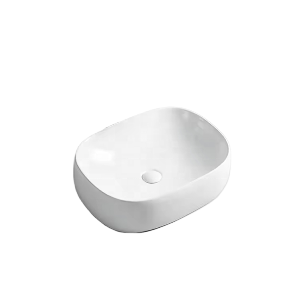 Simple Style White Ceramic Washing Basin Wholesale Bathroom Countertop Sinks for Hotels Households