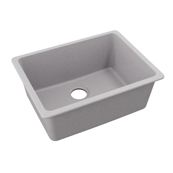 Single Bowl Drop in Workstation Granite Kitchen Sink in Grey Undermount Wash Basin Sink with Accessories