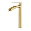 Single Hole Brushed Gold Brass Basin Faucet