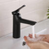 Single hole hot and cold faucet modern round one handle bathroom chrome plated brass vanity faucet 2