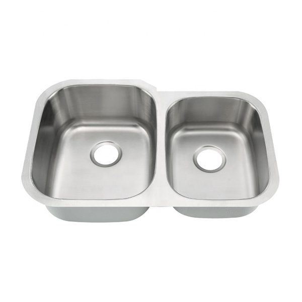 Sink Factory 32 Inch 18 Gauge Undermount 40/60 Stainless Steel Kitchen Sink Double Bowl