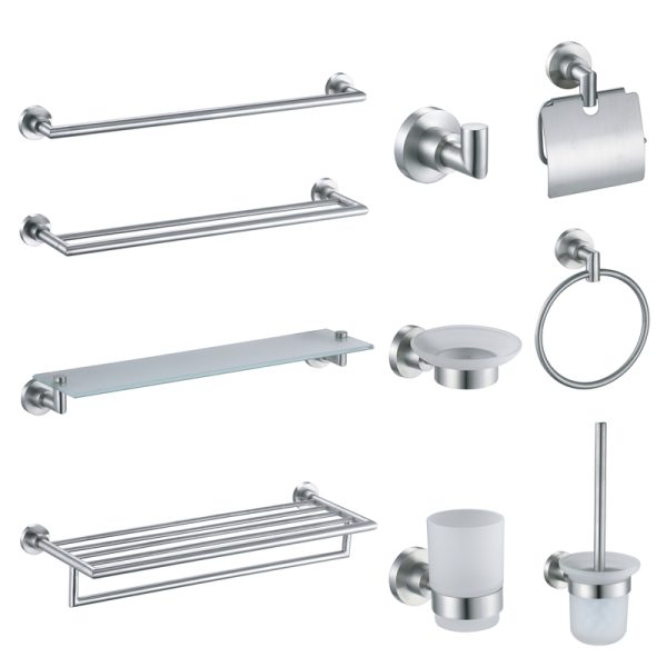 Stainless Steel 304 Bathroom Hardware Parts Accessories Luxury Sets Decor Robe Hooks Towel Rack Set for Hotels
