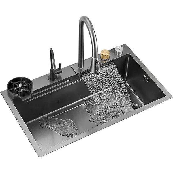 Stainless Steel 304 Kitchen Multifunctional  Large Single Bowl Nano Surface Treatment With Cup Washer