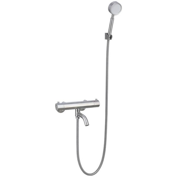 Stainless Steel Exposed Bath Shower Column Set Bathroom Faucet & Shower Hose Brauseset De Ducha
