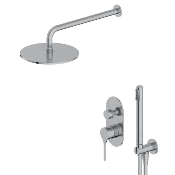 Supplier 304 Stainless Steel Black Wall Mounted Copper Square Shower System Bathroom Shower
