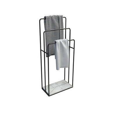 Tall Vertical Hanging Drying Stand Towel Blank for 3 Arm Black Towel Rack Set With 3 Hook Stand