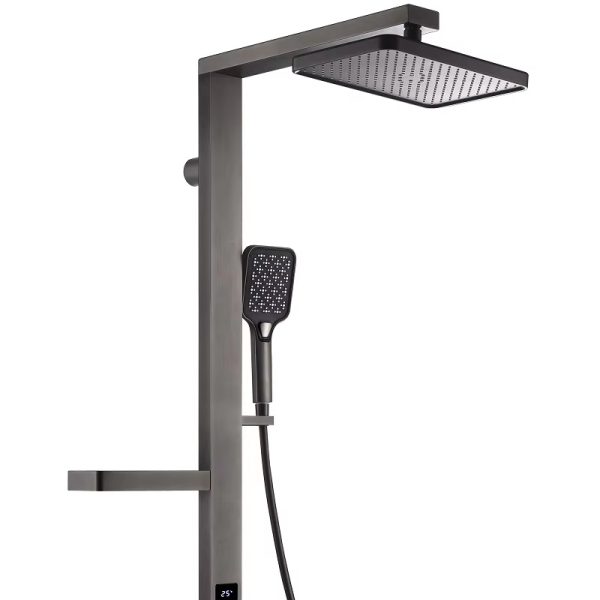 Temperature 2 Shelf  Shower Set Hand Held Shower Head Wall Mounted Top Spray for Bathroom