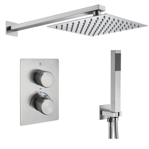 Thermostatic Hot Selling 304 Stainless Steel Wall Mounted Hot and Cold Mixer Bathroom Shower Set Faucet