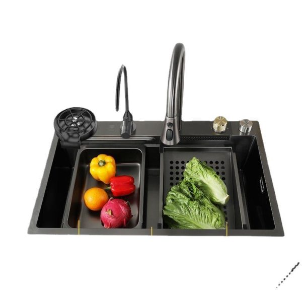 Handmade Stainless Steel Large Single Sink Mesh Stain and Scratch Resistant Kitchen Sinks