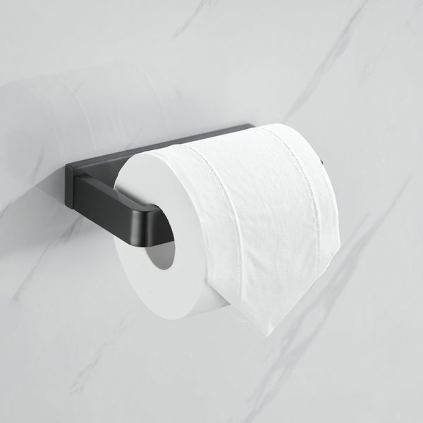 Toilet Attachment Paper Holder Metal Black Toilet Roll Holder Single Pole Stainless Steel Tissue Holder