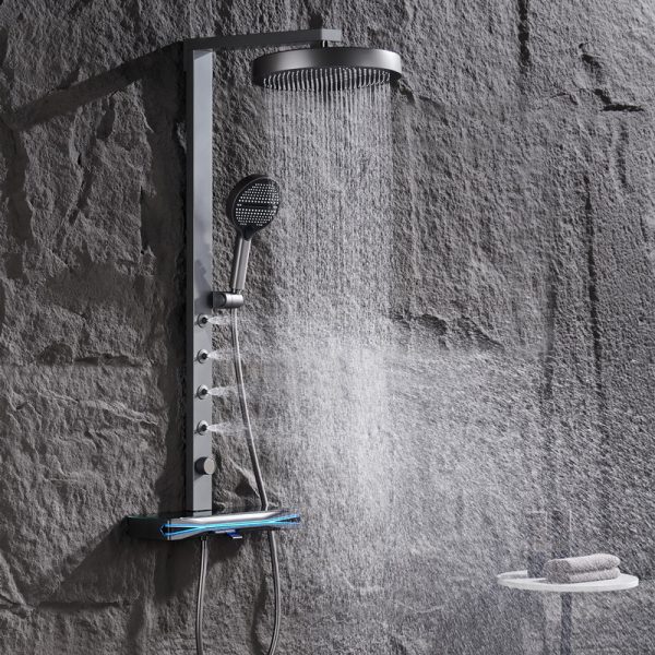 Bathroom Digital Display Faucet Shower System Set Bathtub Hot and Cold 3 Functions Tap Smart Shower Set
