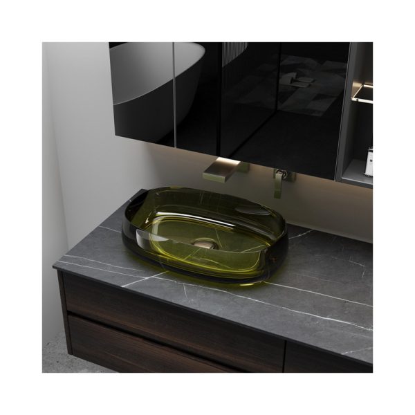 Good Price Transparent Sinks Durable Resin Material Clear Wash Basin Countertop for Home Washroom