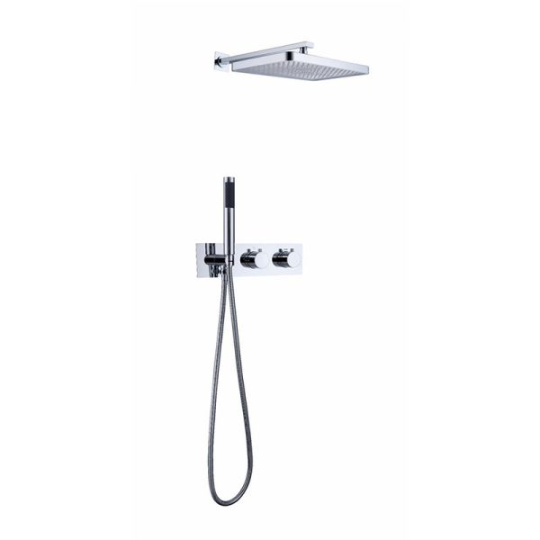 Wall Mounted Chrome Shower System 2 Function Bathroom