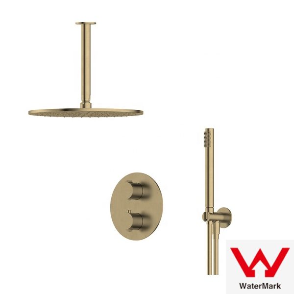 WRAS CE Shower Thermostatic Brass Brushed Nickel Shower Set Complete Bathroom Sets