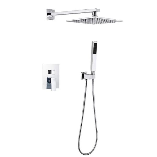 Wall Mount Black Rainfall Shower Faucet Set Chrome Bathroom Waterfall System Bathroom Shower Faucet Concealed Shower Set