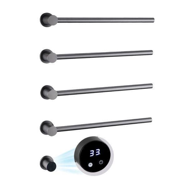 Wall Mounted 304 Stainless Steel Electric Heating Towel Rack Bathroom Heated Rail Black Towel Warmer