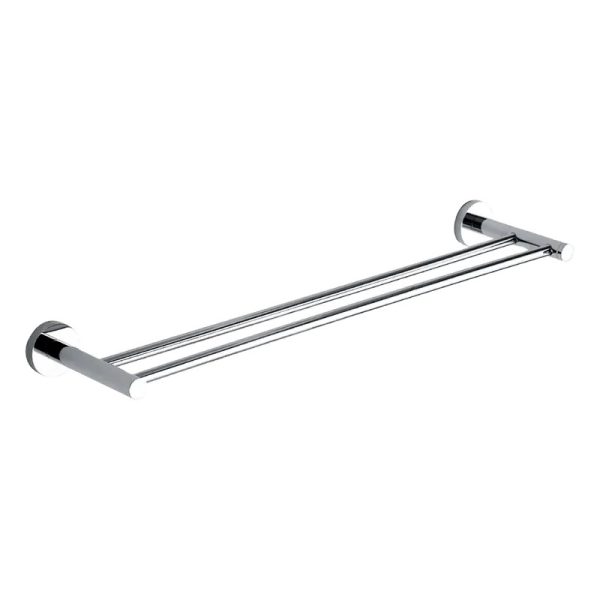 Wall Mounted Bathroom Decoration Double Layer Stainless Steel Metal Anti Rust Towel Holder