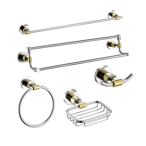 Wall Mounted Toilet Fittings Stainless Steel Bathroom Accessories Towel bar Set Copper Toilet Paper Holder Towel Ring Towel Rack