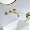 Wall Mounted Wash Basin Faucet Brushed Gold