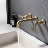 Wall Mounted Wash Basin Faucet Brushed Gold