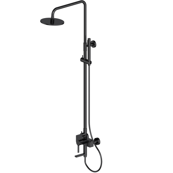 3 in 1 Gold Brass Bathroom Faucet Hot Cold Water Mixer Valve with Rain Shower Head Complete Set