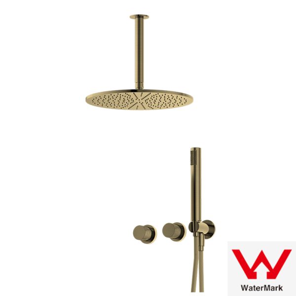 Bathroom Shower System Dripping Shower Faucet Wall Mounted Dual Handle Rain Shower Set
