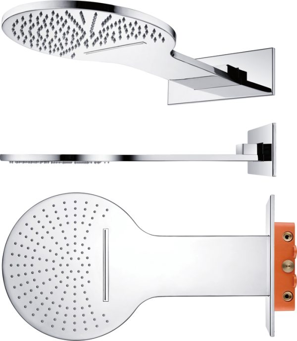 Modern Style Wall Mounted Shower System Overhead Shower Head Bathroom Faucet Matching