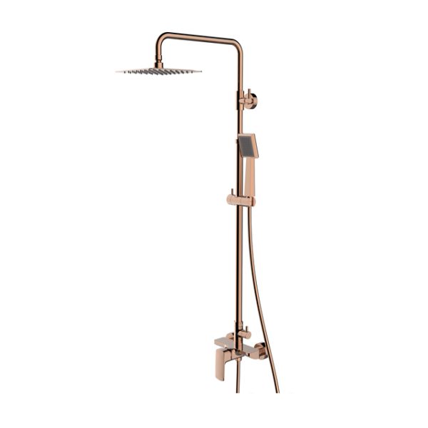 OEM ODM Brushed Gold Slide Rail Bathroom Shower Set In-wall Shower Faucets Shower Head Set