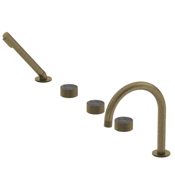 OEM Tumbled Aged Bronze Classical Soft Spray Brass Material Bath Mixer Watermark Bathroom Shower Set