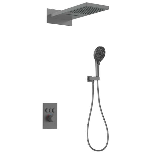 Weihao 3 Functions Exposed Bathroom Shower Set Wall Mounted Shower System Bathroom Shower Faucets
