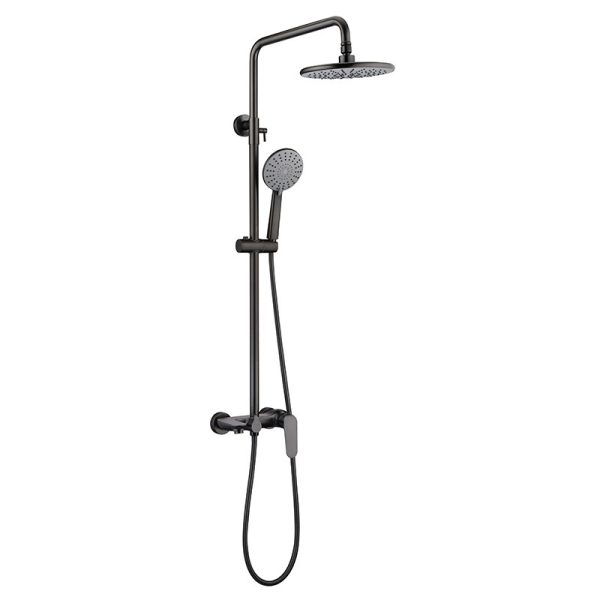 Weihao Bathroom Rainfall Shower Faucet Wall Mounted Thermostatic Shower System with Handheld Shower Head