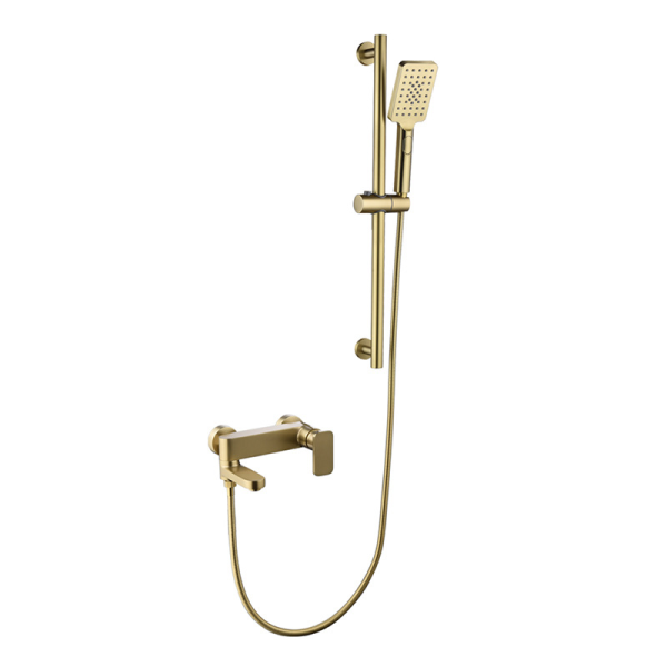 Weihao Gold Wall Mounted Shower Set Thermostatic Shower System Bathroom Rainfall Shower Faucet