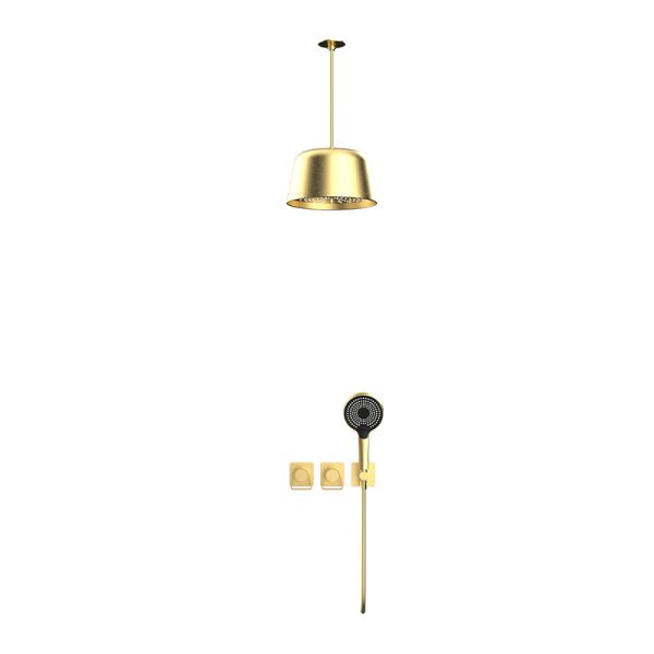 Weihao Shower Set Wall Mounted Rainfall Shower System Pressure Balancing Shower Mixer Valve  Bathroom