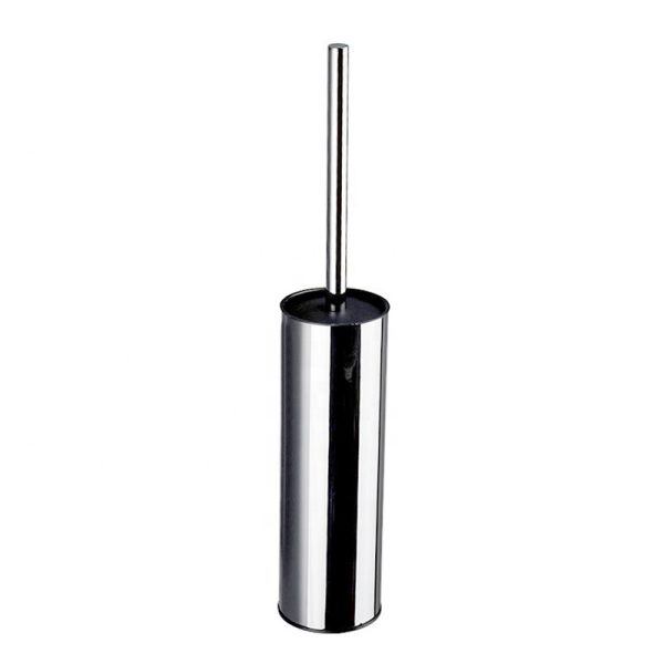 Wholesale 14CM Chrome Toilet Brush With Holder Stand Bathroom Accessories  Round  Bath Cleaning Brushes