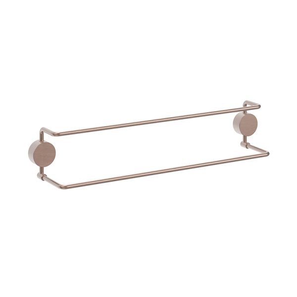 Wholesale Bathroom Accessories Violet Gold Copper Rail Hanger 304 Stainless Steel Wall Mount Towel Rack Double Towel Bars