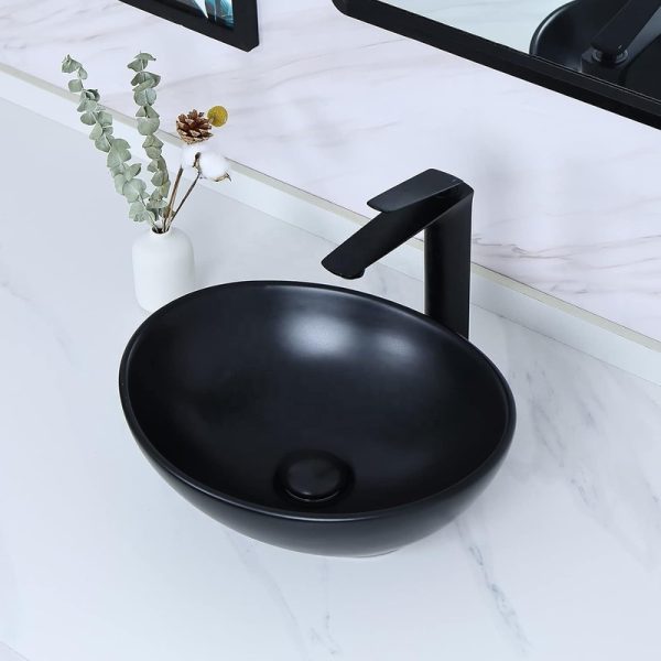 Wholesale Bathroom Ceramic Hand Washing Sink Luxury Modern Popular Black Matte Basin