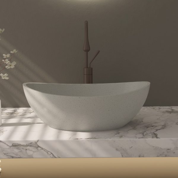 Wholesale Cupc Grey Oval Sink Above Counter Bathroom Basin Cabinet Concrete Wash Basin Cement Sink