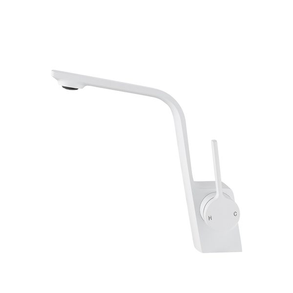 Wholesale Durable White Plating Brass Taps Single Handle Hot Cold Water Basin Mixer Wash Basin Faucet